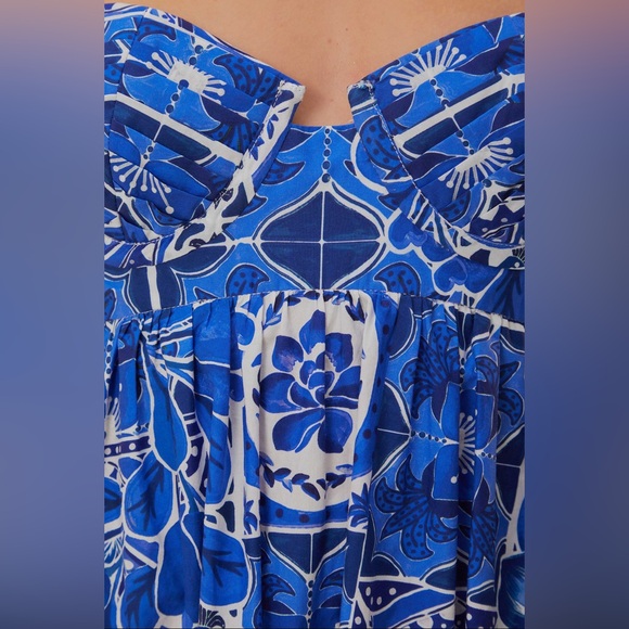 NWT FARM RIO Blue Tile Dream Maxi Dress - Picture 5 of 9